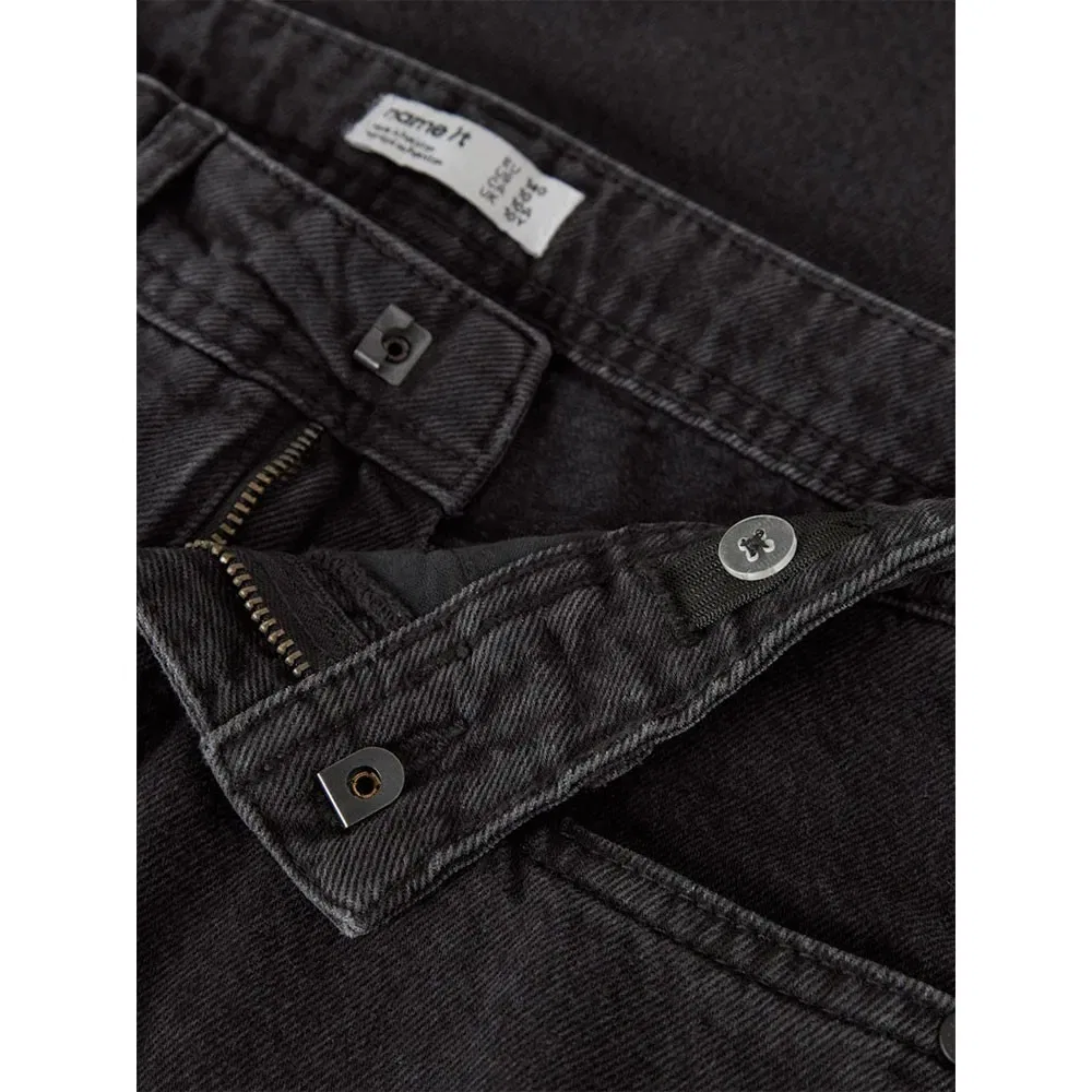 Детские джинсы свободного кроя с потертостями Ben Skater Name it, Black — фото 4