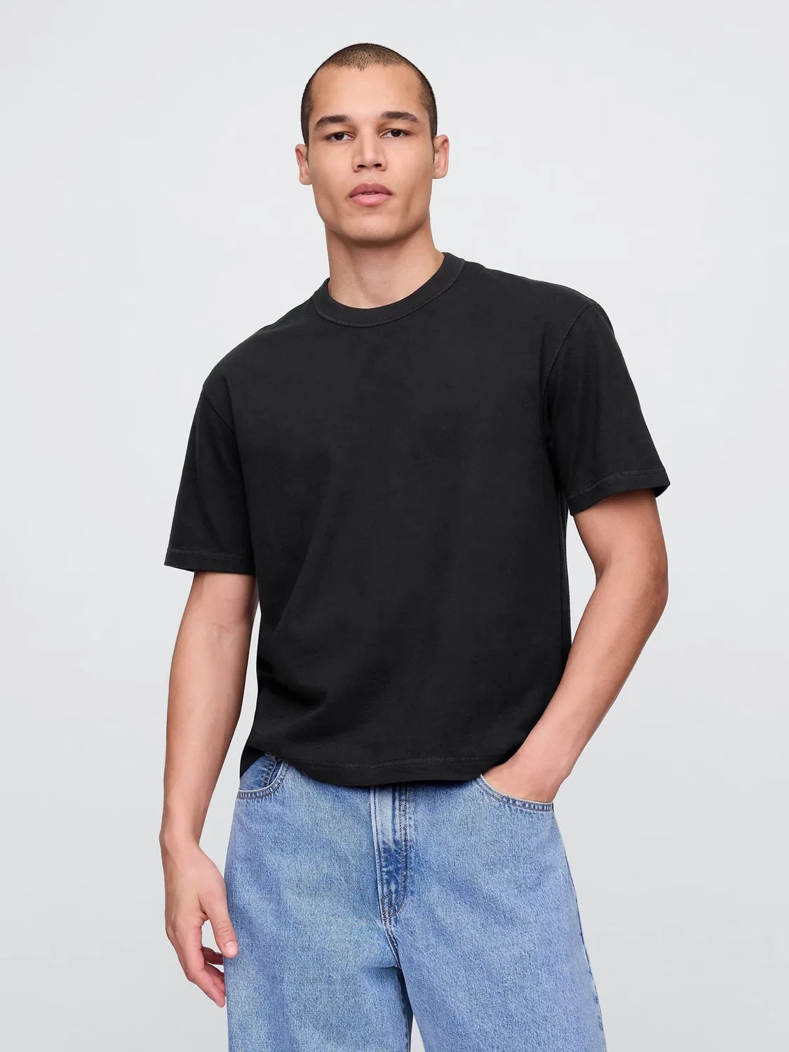 Футболка свободного кроя Gap Heavyweight Boxy, черный