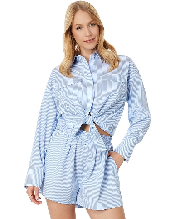 

Рубашка Blank NYC Oversized Stripe, цвет Blue Sky