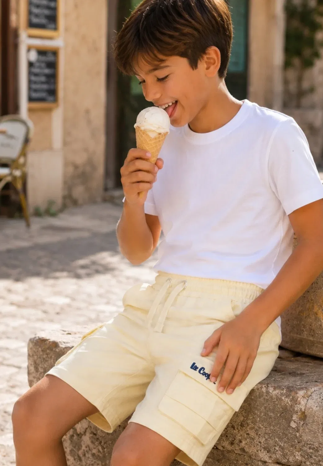 Бермуды imprimé en coton - шорты Lee Cooper, Ecru — фото 3