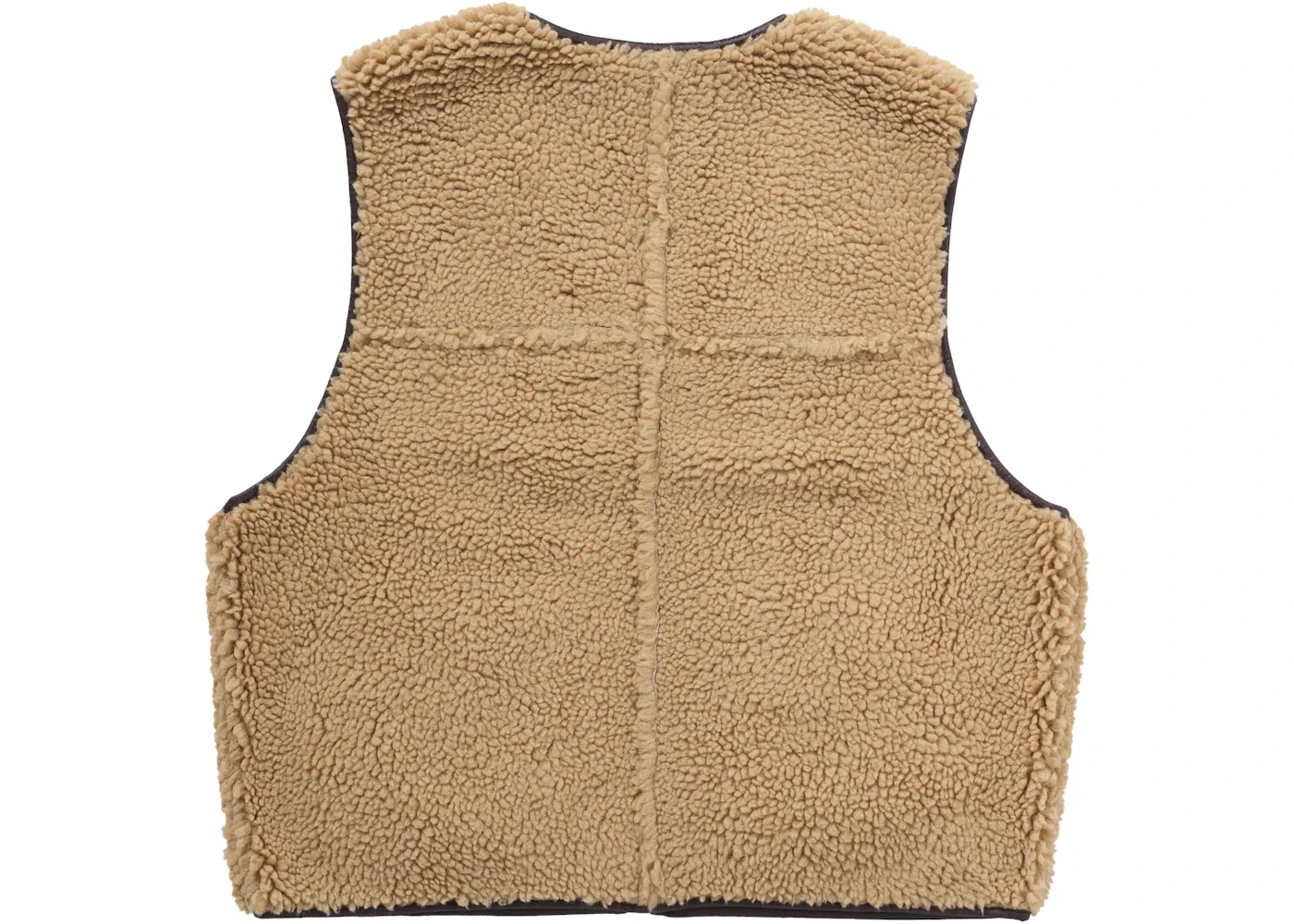 Мужской жилет из искусственного меха Supreme Reversible Faux Shearling Work Vest, Brown — фото 4