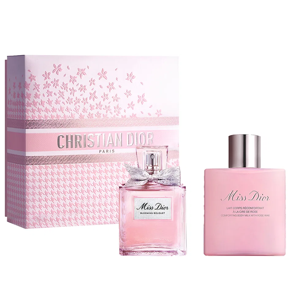 Женский подарочный набор Miss Dior Floral Eau De Parfum 50мл и Miss Dior Rose Nude Body Lotion 175мл, DIOR, Black