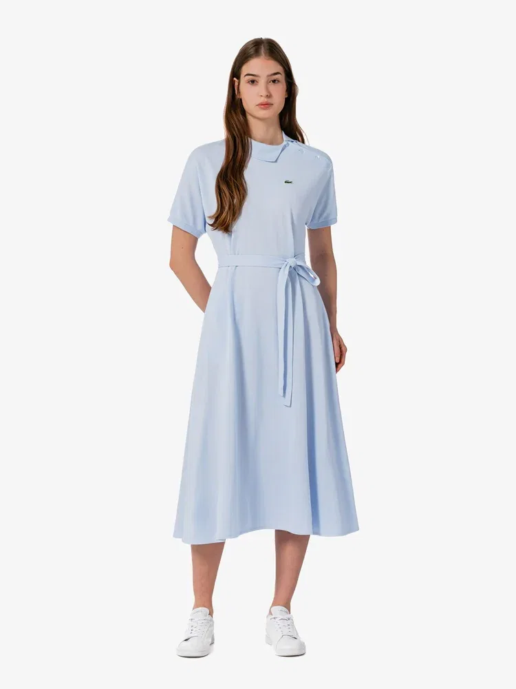 Платье-поло LACOSTE Lavender, из хлопка, лавандовый