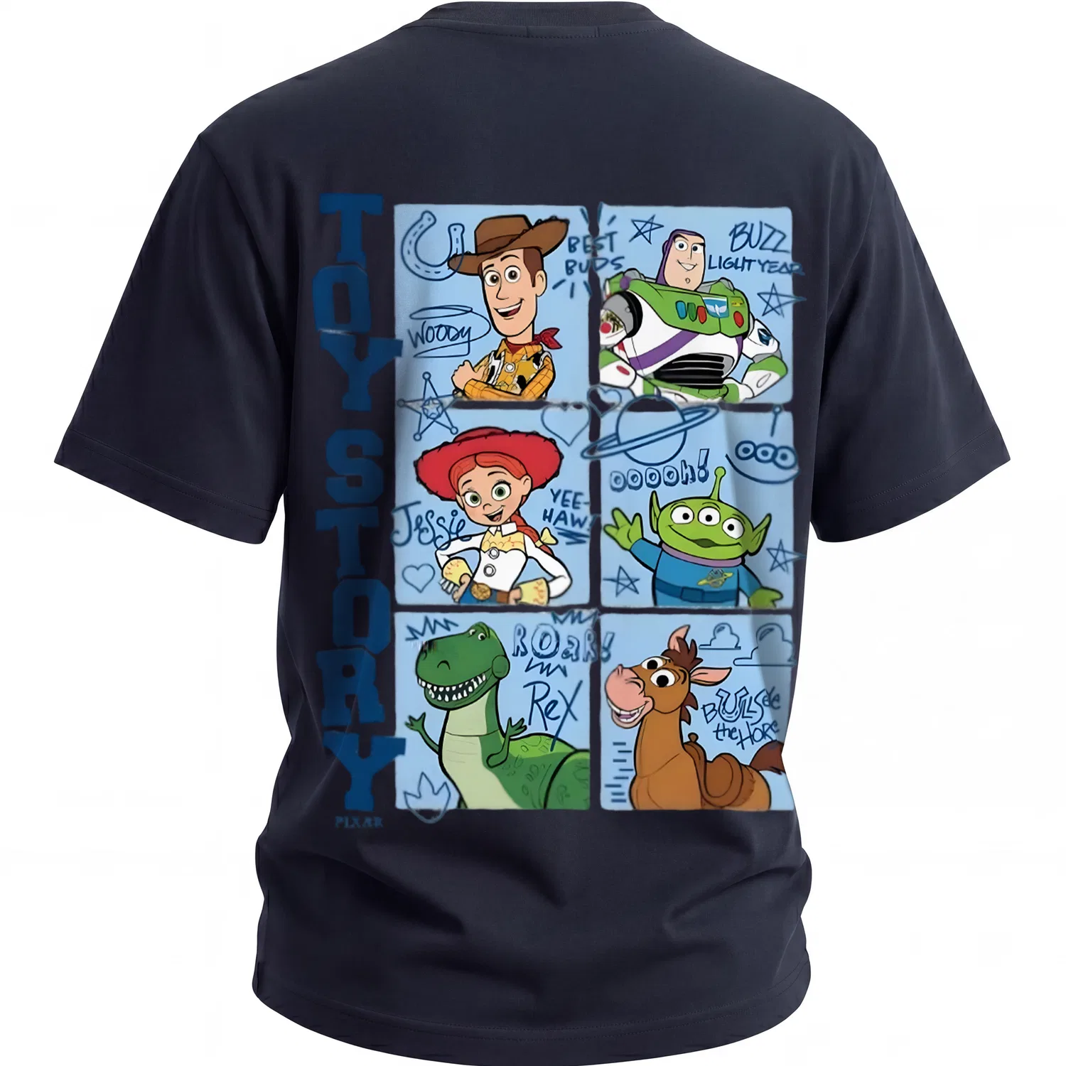 Детская футболка с принтом Disney Unisex Crew Neck Moderate Other, Цвет Navy Blue
