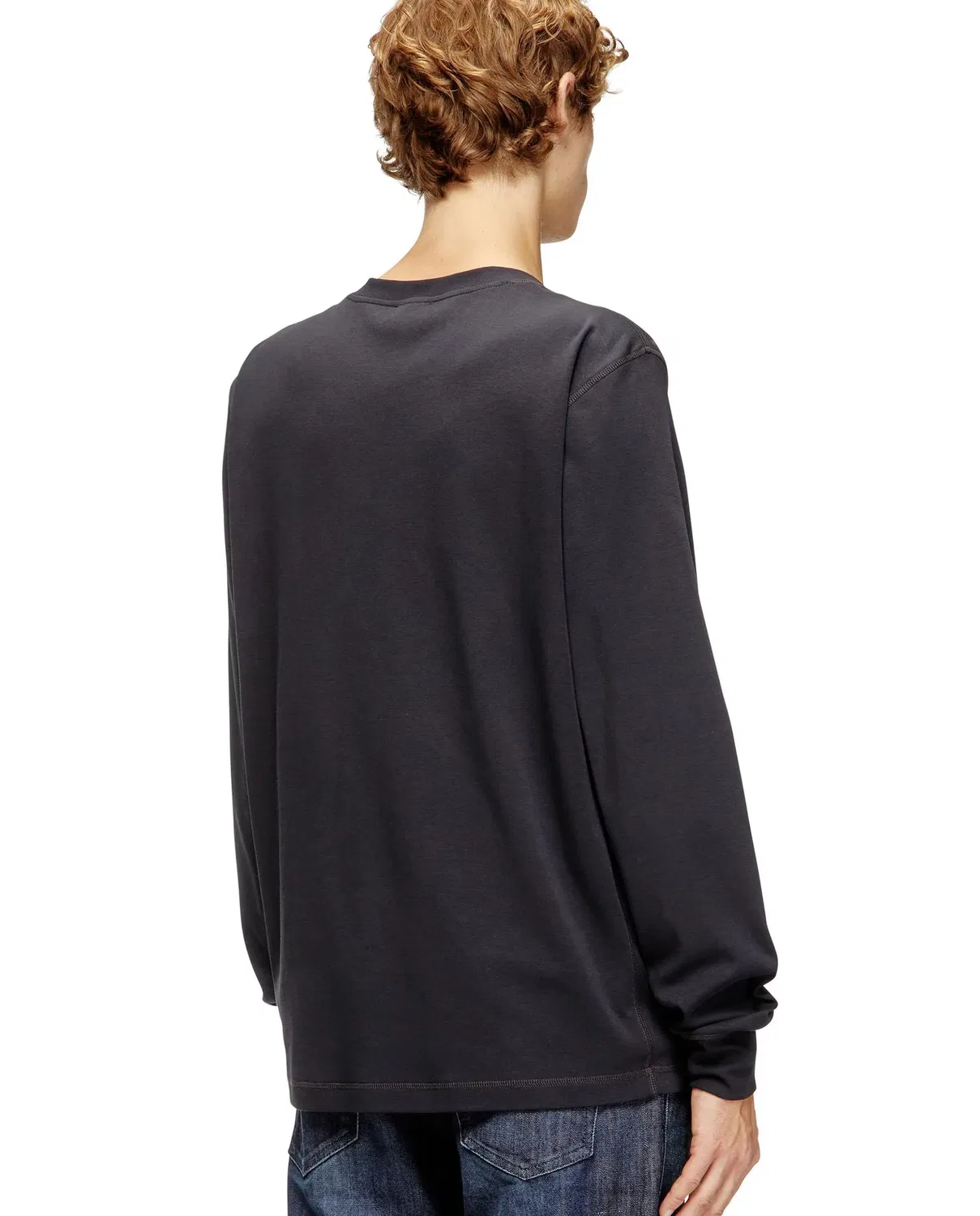 Мужская футболка с длинным рукавом хлопковая Oval D Diesel, Gris — фото 2