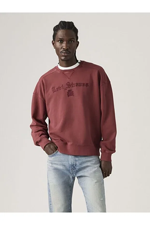 Мужские свитшот свободного кроя с принтом Levi'S, Burgundy — фото 2