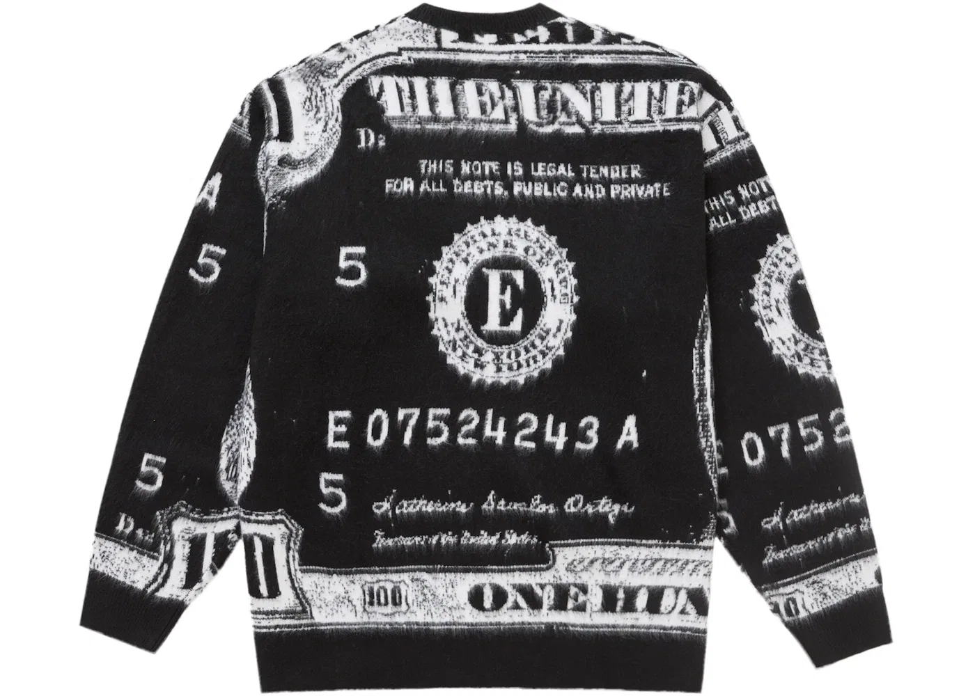 Мужской свитер Supreme Money Sweater Supreme, Black — фото 2