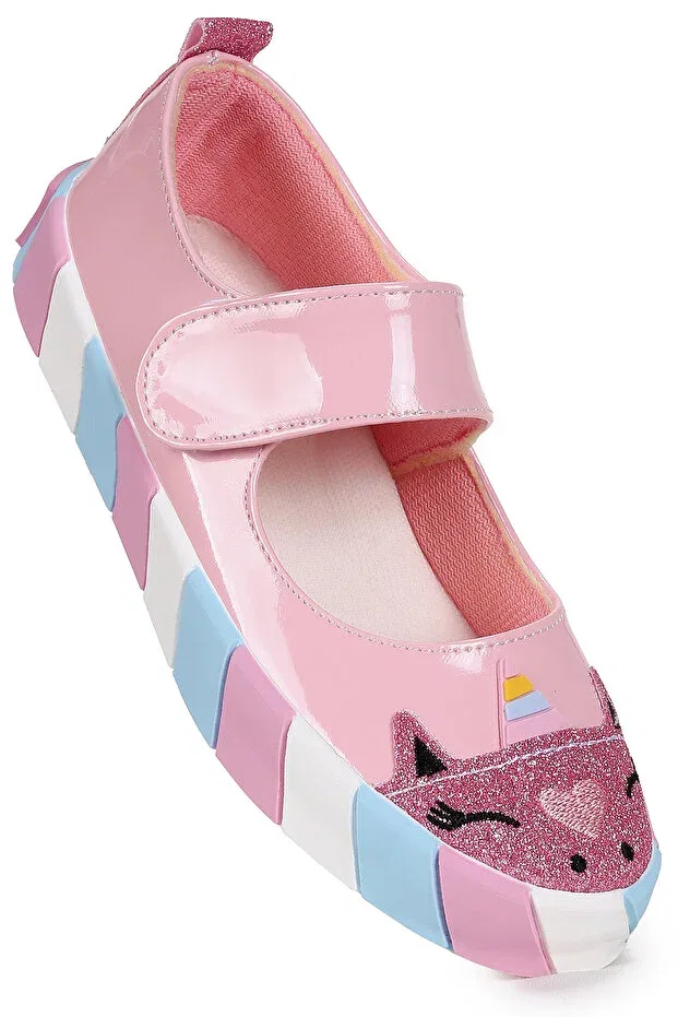 Детские балетки для девочек с принтом Gilan Velcro Kiko Kids, Pink