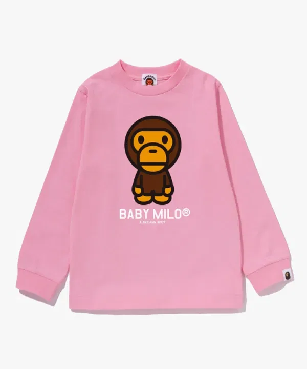 Футболка с длинным рукавом Baby Milo, Bape, розовая