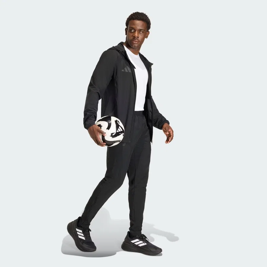 Ветровка спортивная с капюшоном Tiro Travel adidas, Черный — фото 3