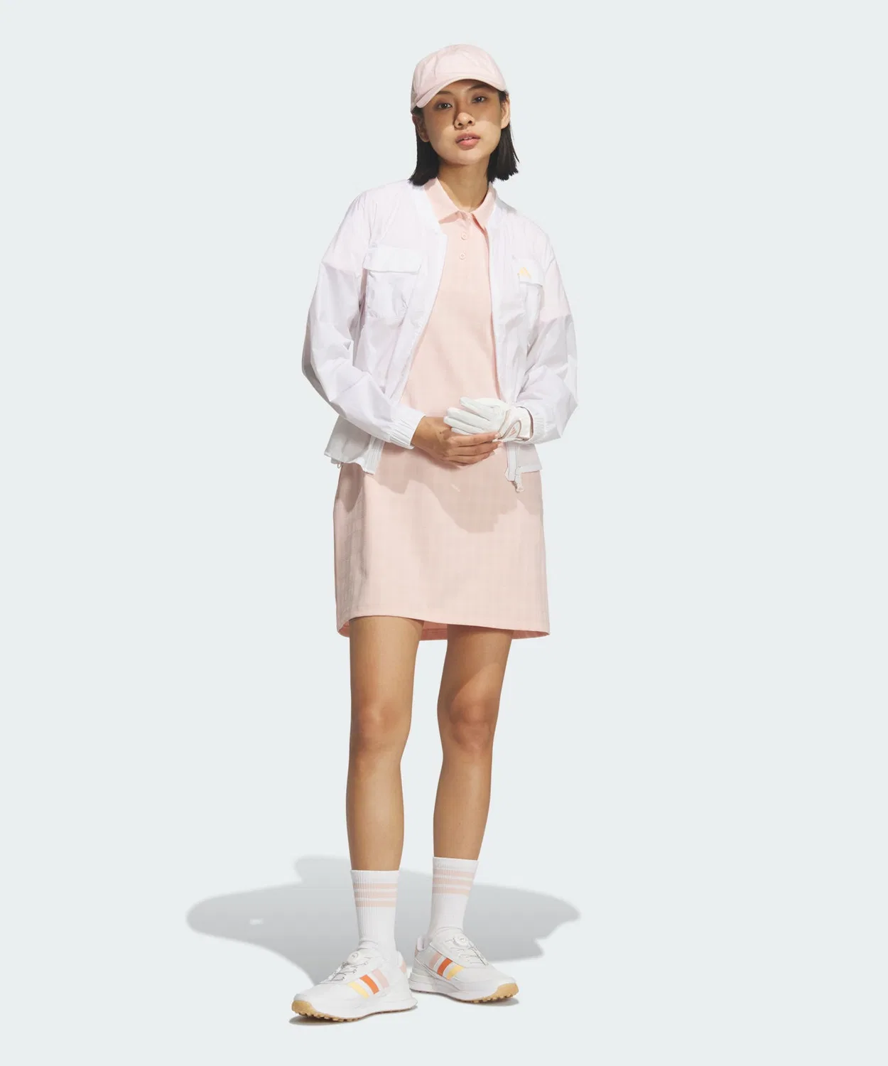 Женская ветрозащитная куртка с полной застежкой-молнией Adidas Golf, Белый — фото 3