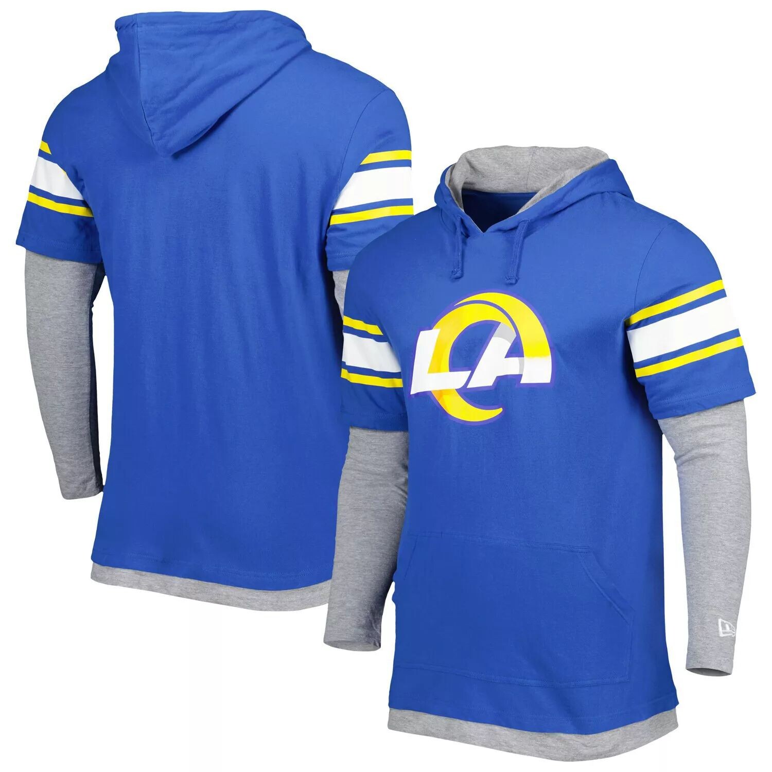 

Мужская футболка с капюшоном Royal Los Angeles Rams с длинным рукавом New Era