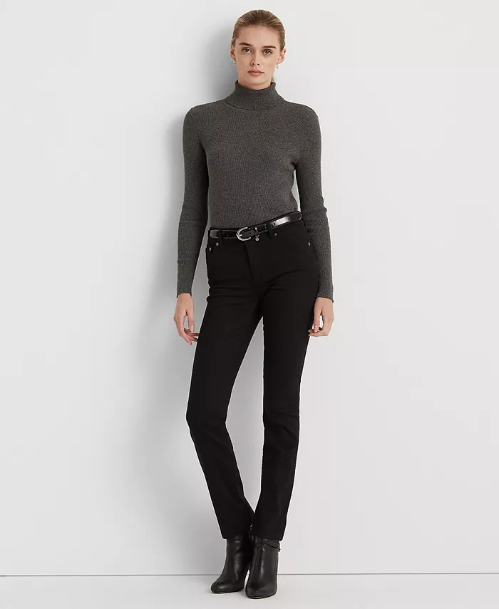 

Узкие джинсы средней посадки Petite Mid-Rise Straight Jean, длина Petite и Petite Short Lauren Ralph Lauren, черный