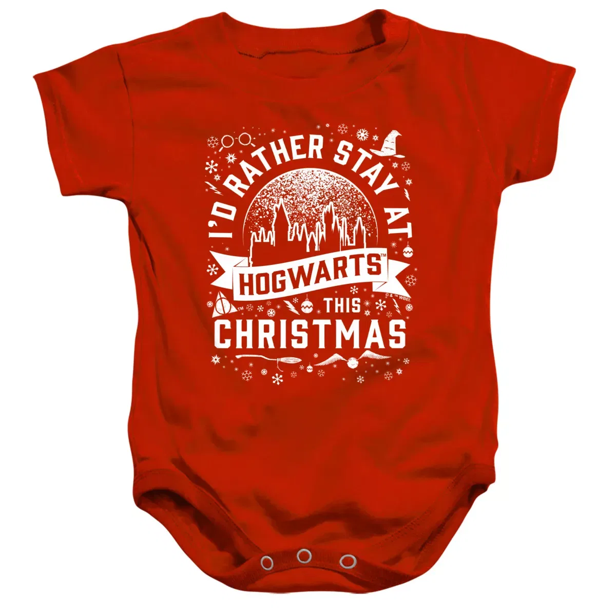 Детское боди с коротким рукавом Harry Potter Hogwarts At Christmas, Red
