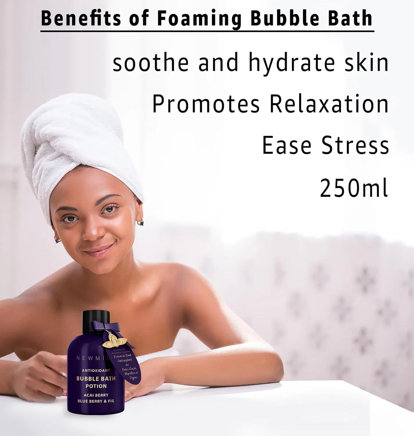 Пена для ванны Antioxidant Bubble Bath, New Miuz, 125 мл, Acai Berry Blueberry Fig — фото 2