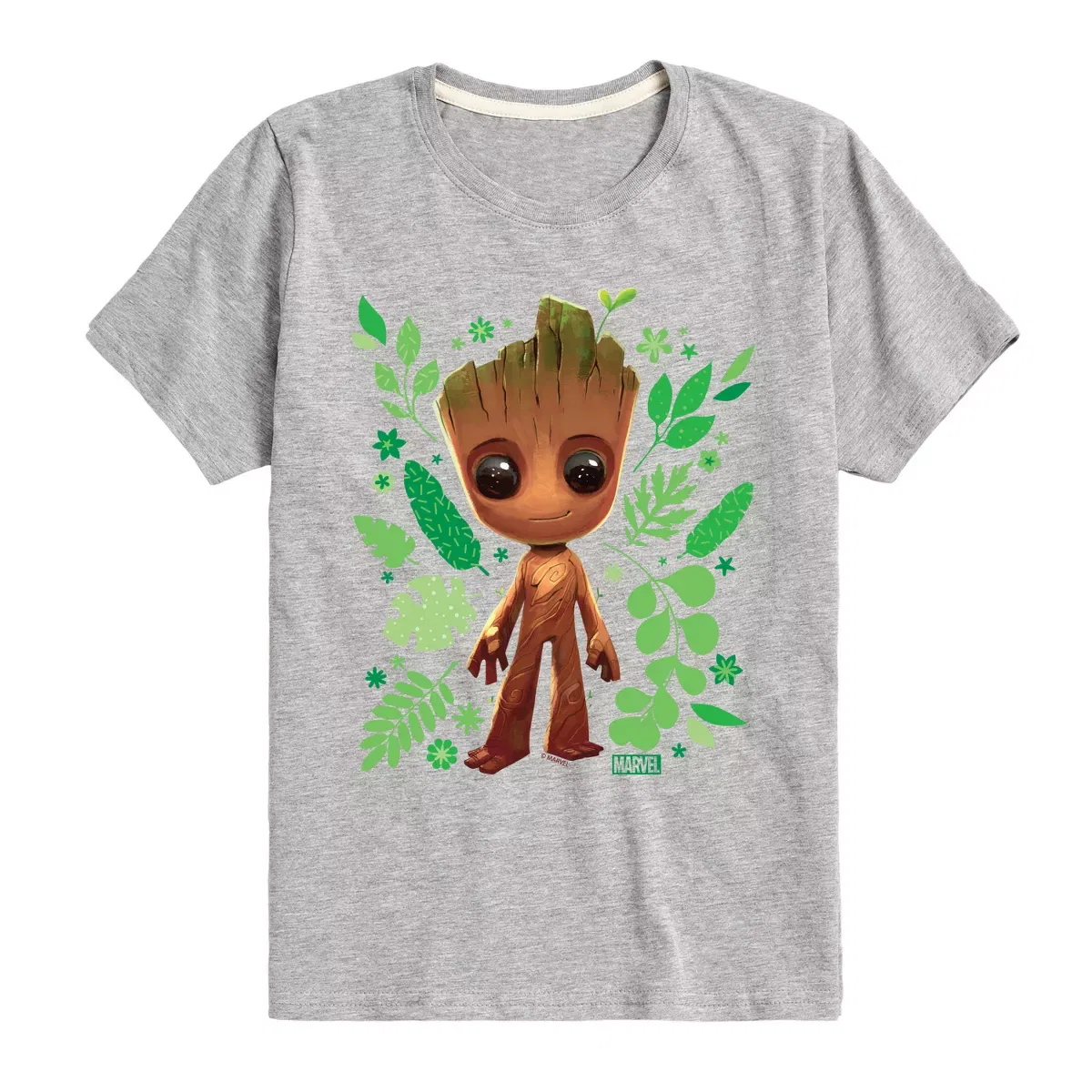 Детская футболка с коротким рукавом с принтом Marvel Guardians of the Galaxy Baby Groot Leaf, Navy