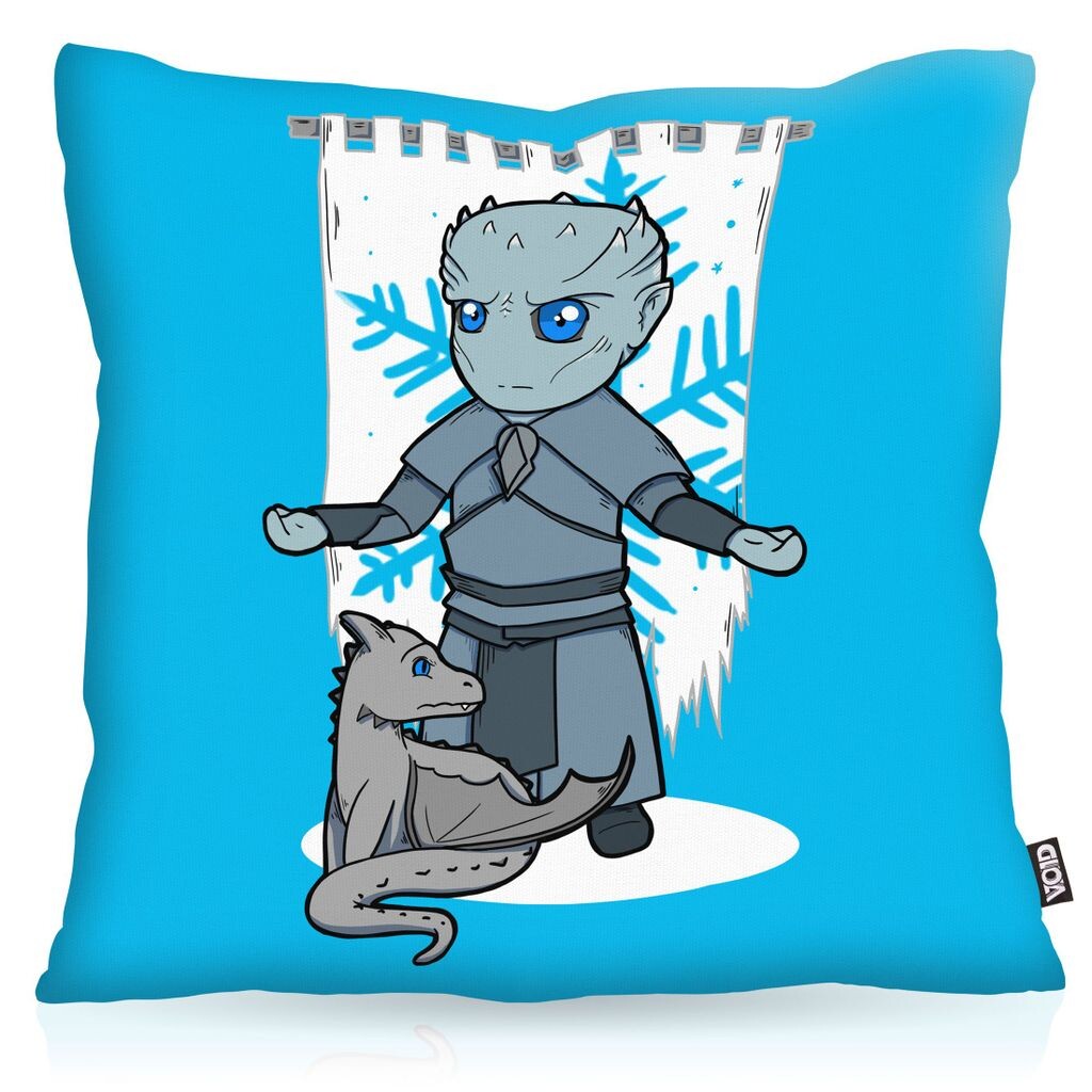

Наволочка VOID Chibi Night King, чехол для подушки, полиэстер, водонепроницаемые белые ходунки для улицы и дома, размер подушки: 60 x 60 см, цвет подушки: синий