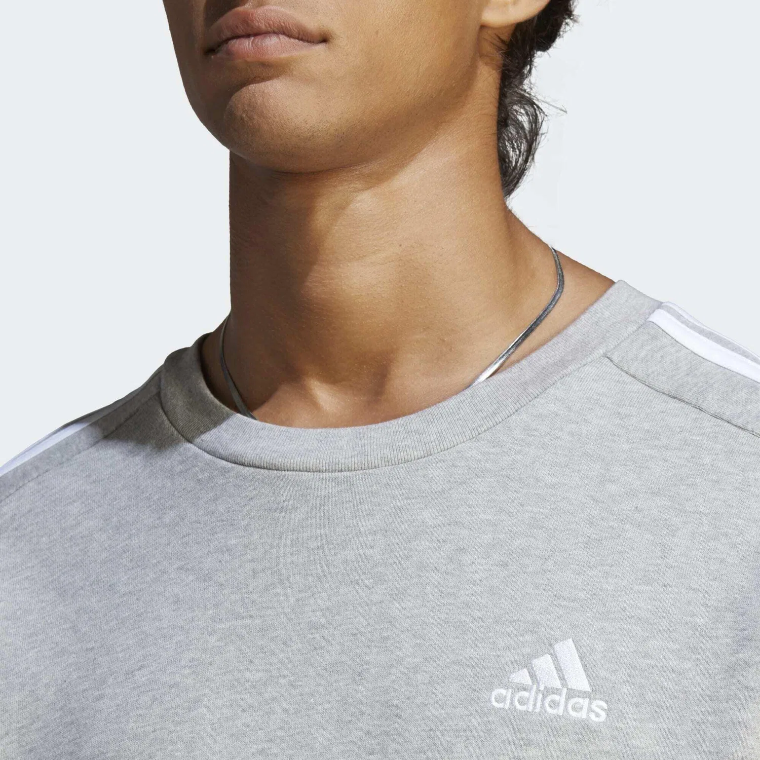Мужской свитшот с длинным рукавом Essentials French Terry 3-Streifen Adidas, Grau — фото 4