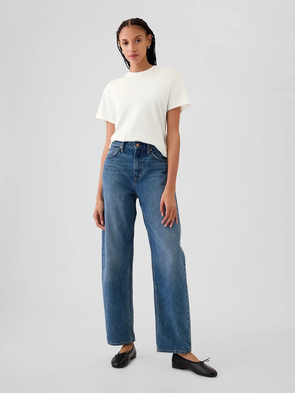 Футболка хлопковая Relaxed Short Sleeve T-Shirt Gap, белый — фото 3