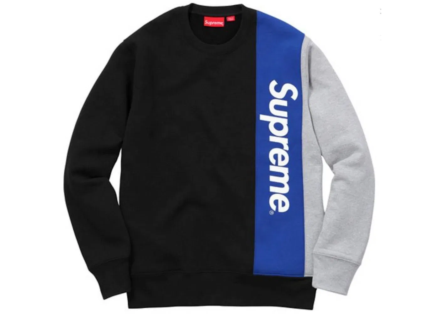 Мужской свитшот с панелями Supreme Crewneck, Black