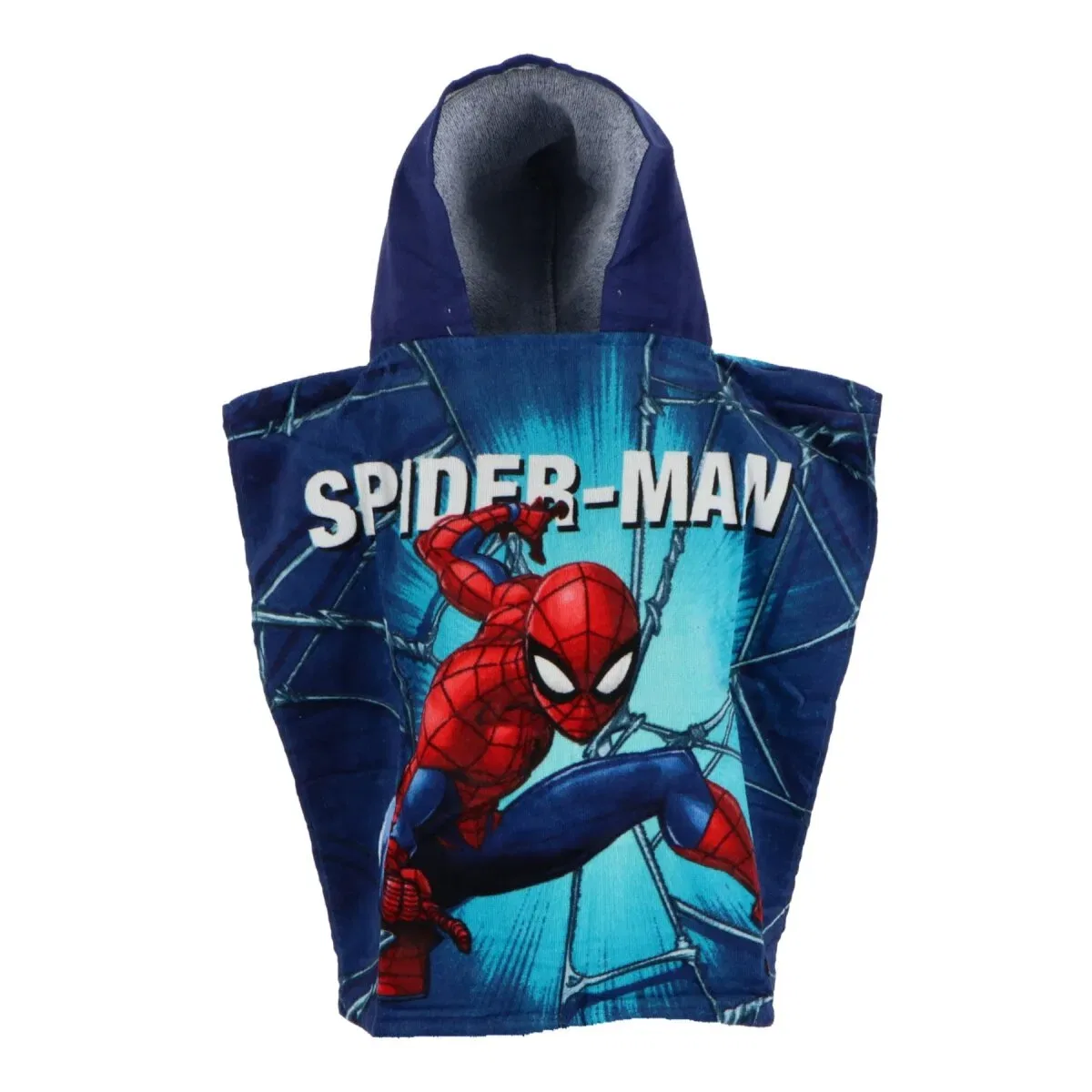 Пляжный халат с капюшоном Spiderman, синий