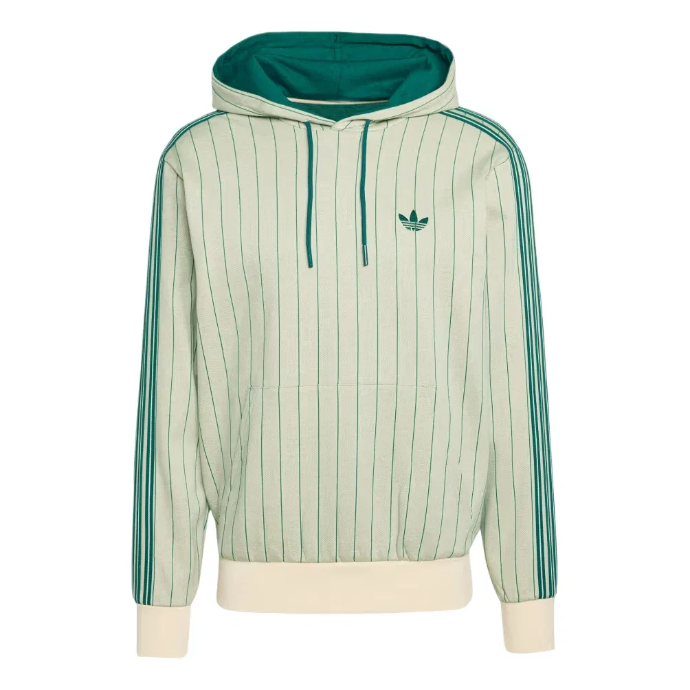 Мужское худи с принтом Pinstripes Adidas, зеленый
