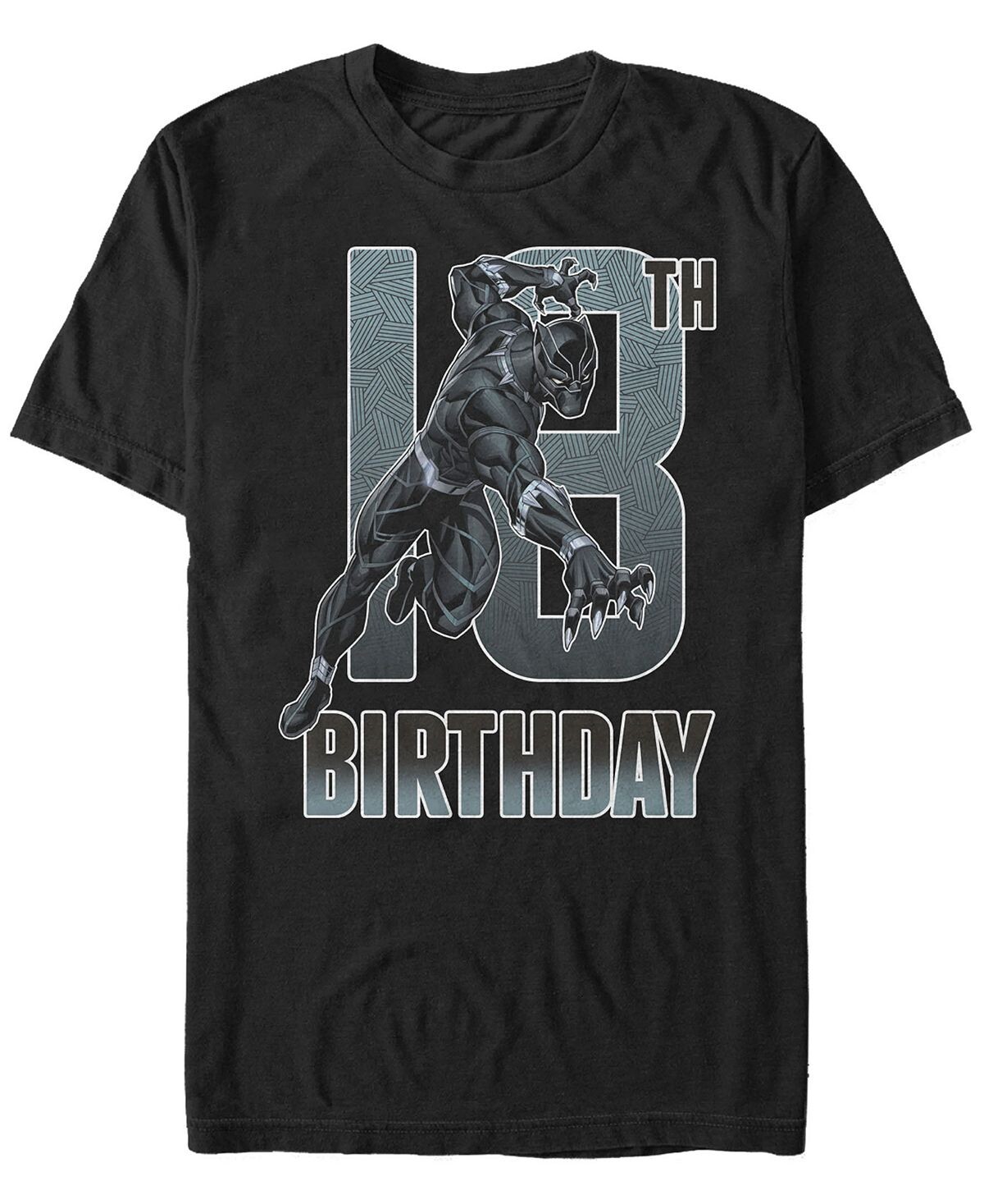 

Мужская футболка с коротким рукавом marvel black panther 18th birthday action pose Fifth Sun, черный
