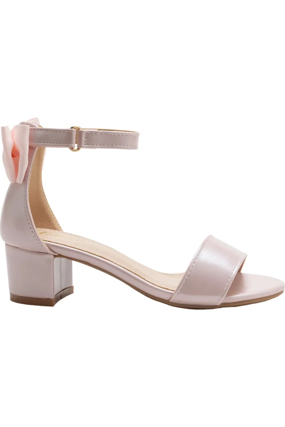 Детские сандалии на блок-каблуке Satin Banded Block Heels Tulleen, розовый — фото 2