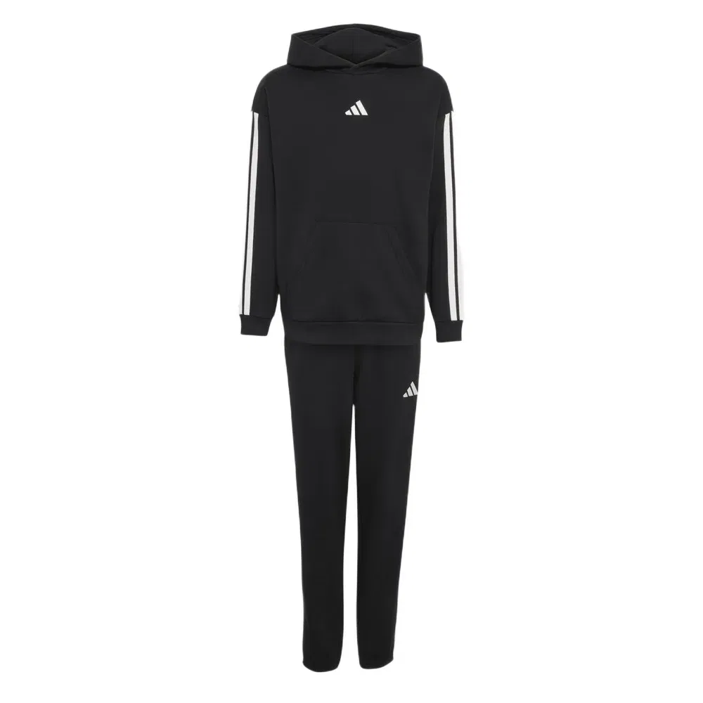Детский спортивный костюм с капюшоном 3 Stripes Essentials Fleece Adidas, Black