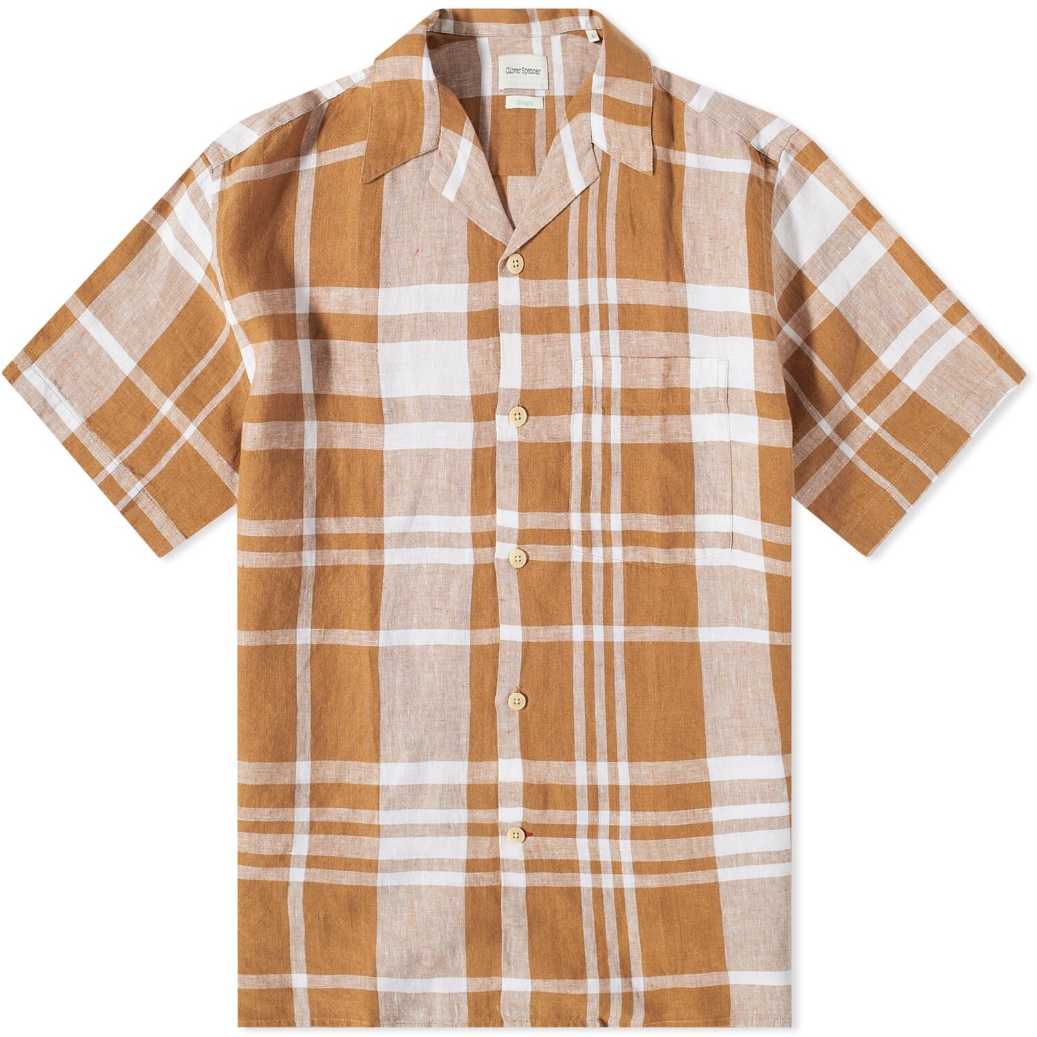 

Рубашка Oliver Spencer Havana Short Sleeve, светло-коричневый