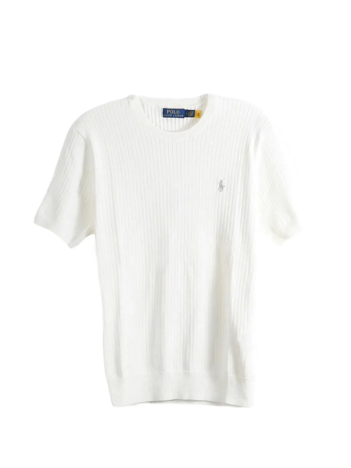 Футболка в рубчик с логотипом Polo Ralph Lauren, белый