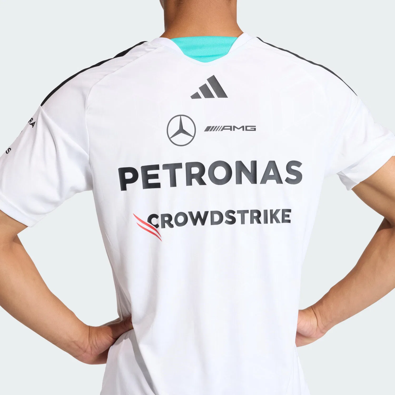 Мужская футболка с принтом Mercedes-AMG Petronas Formula 1 Team Driver Trikot Adidas, Weiss — фото 4