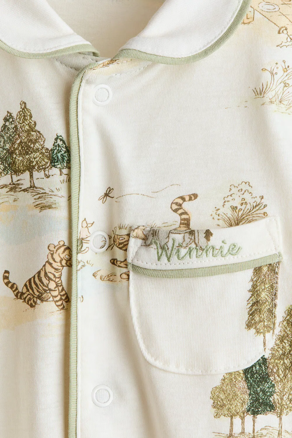 Пижама из набивного хлопка Disneyxsanderson H&M, Cremefarben/Pu Der Bär — фото 2