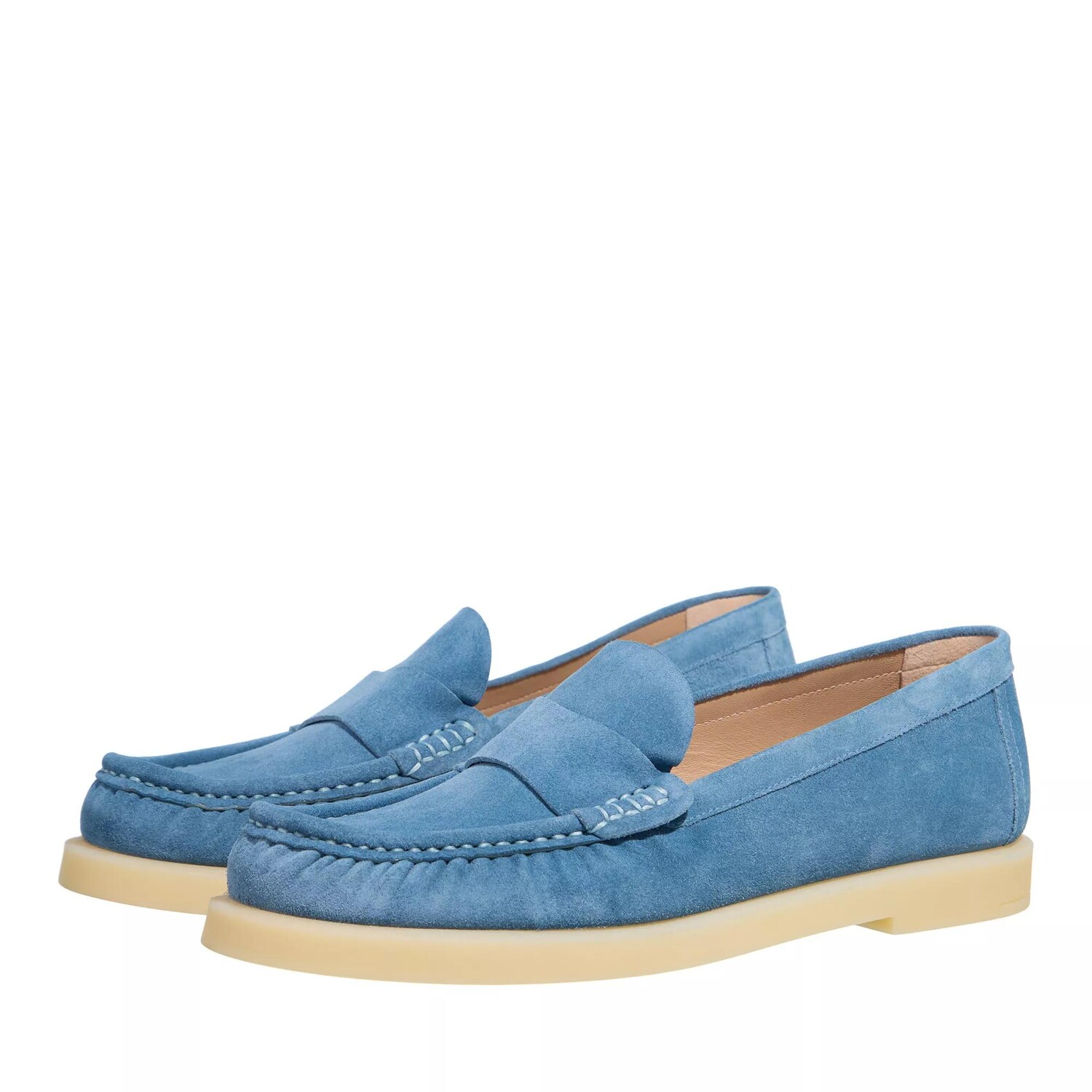 Блейк лоферстил кремовый Stuart Weitzman, синий