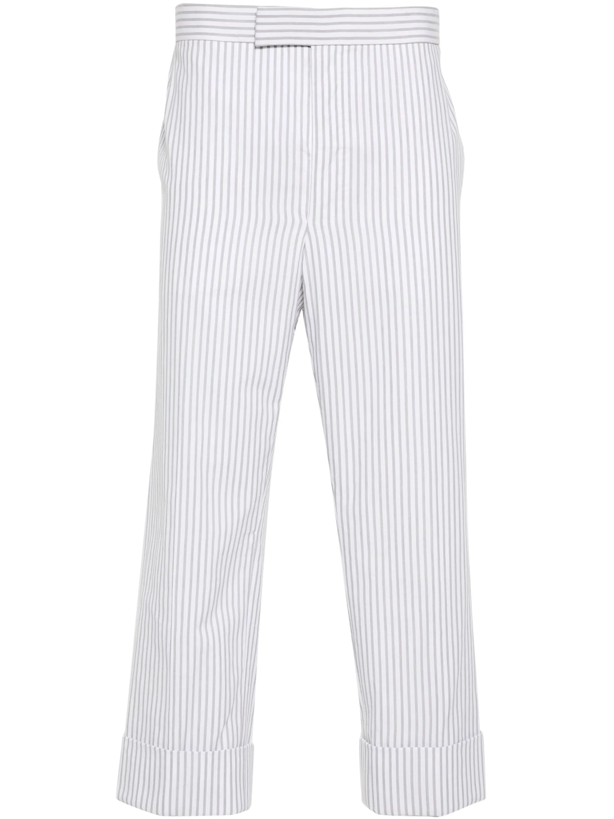 

Зауженные брюки в полоску Thom Browne, серый