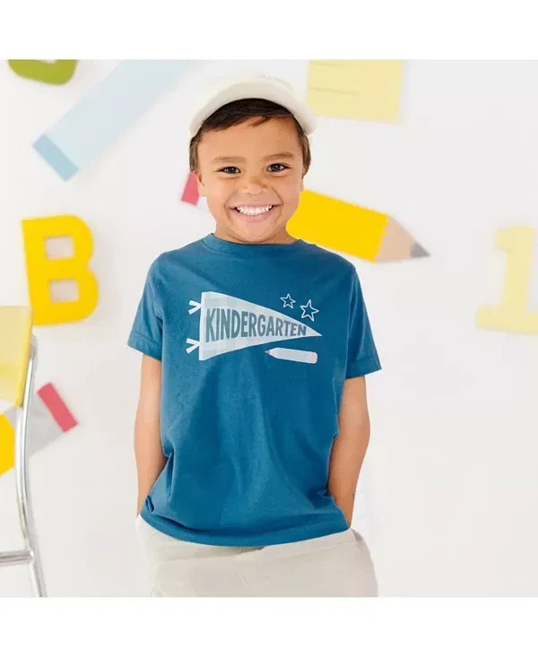 Детская футболка с принтом Kindergarten Pennant Short Sleeve T-Shirt Sweet Wink, Indigo — фото 2
