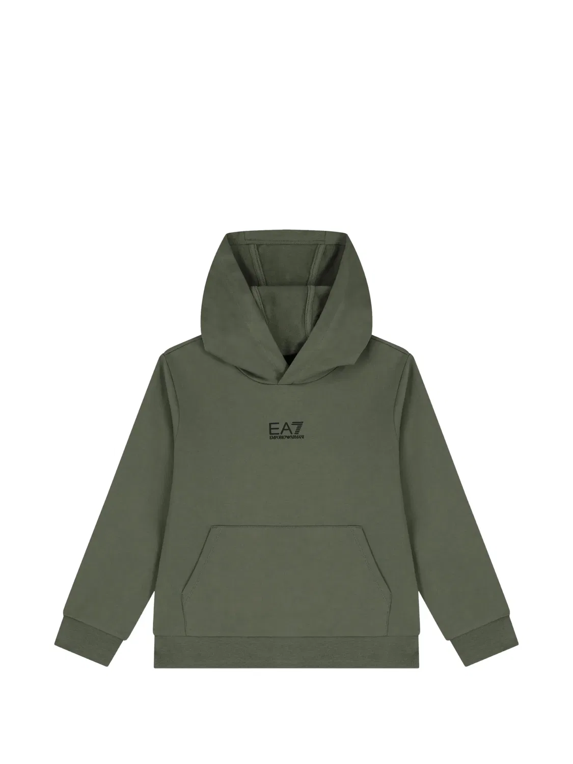 Зеленое худи с принтом-логотипом EA7 Emporio Armani, зеленый
