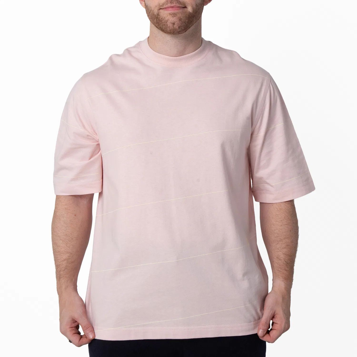 Футболка с коротким рукавом и полосатым принтом Men's Cameo EKD Logo Embroidered Striped T-Shirt Burberry, Cameo