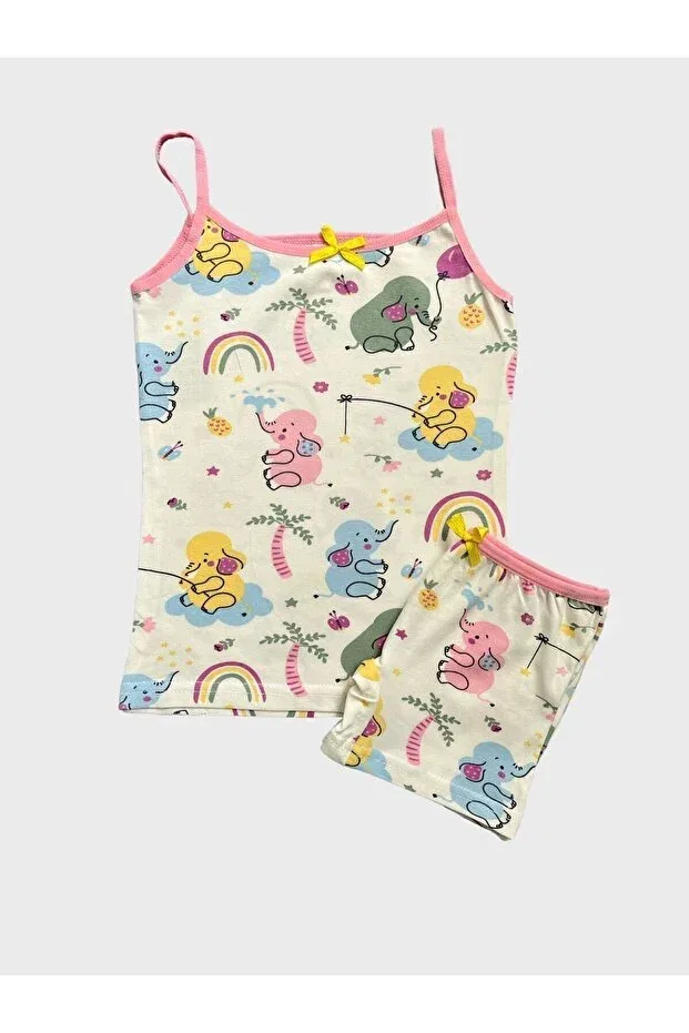 Детское для девочек белье с принтом Elephant Pattern Elmas Kids, White — фото 2