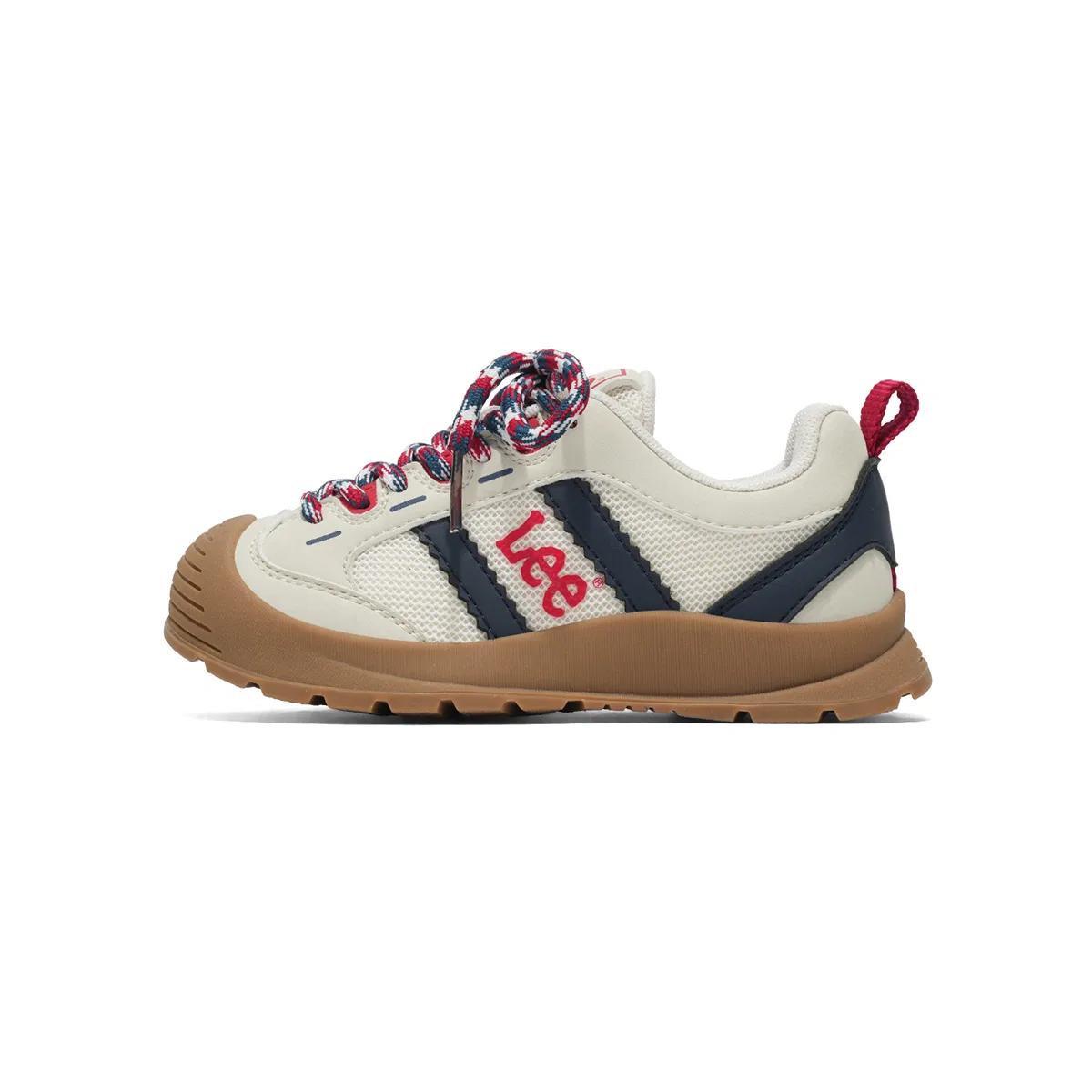Детские кроссовки из синтетической кожи с текстилем Lee, Beige Red
