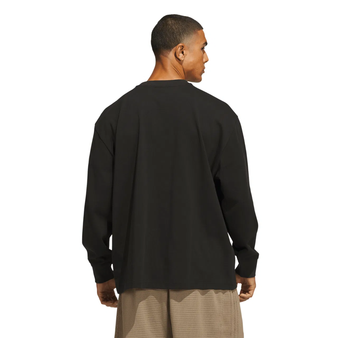 Мужская футболка с длинным рукавом Basketball Single Jersey Adidas, черный — фото 2