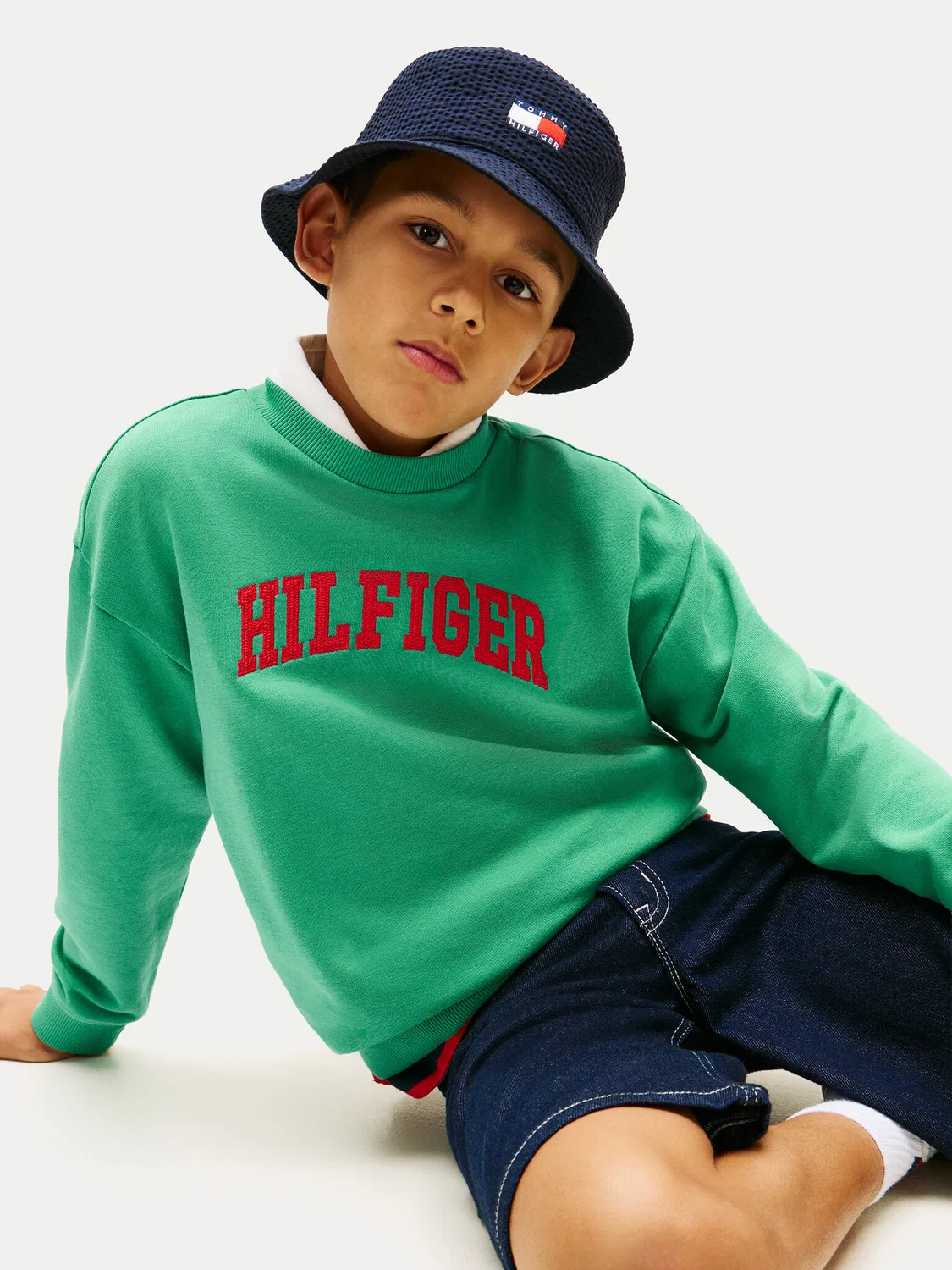 Толстовка стандартного кроя для мальчика Tommy Hilfiger, зеленый — фото 4