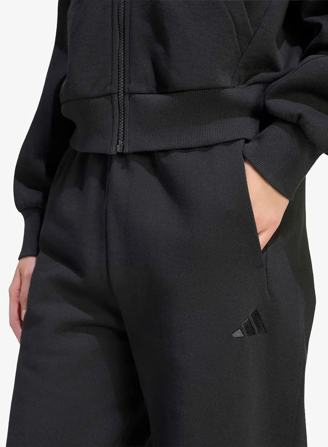 Штаны спортивные с логотипом Small Logo Regular Cuffed Adidas, черный — фото 3