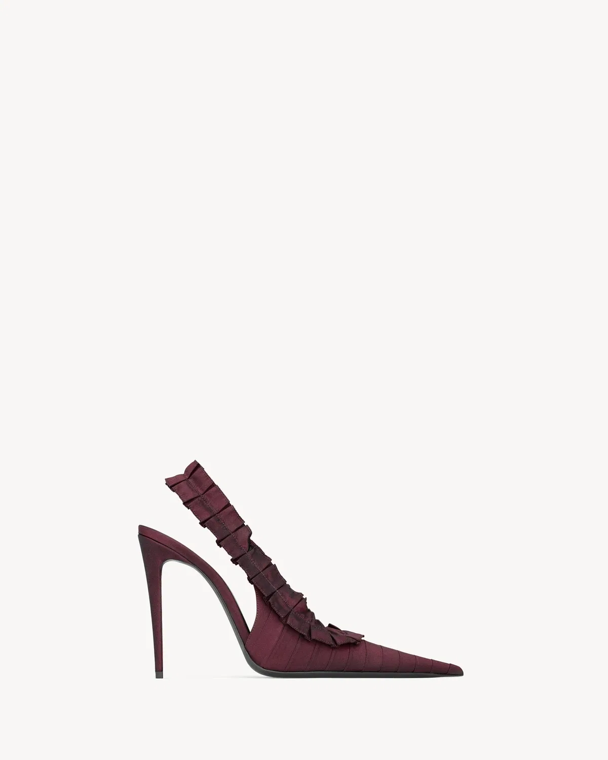 Туфли-лодочки с открытой пяткой MADELEINE из шелкового тафты SAINT LAURENT, красный