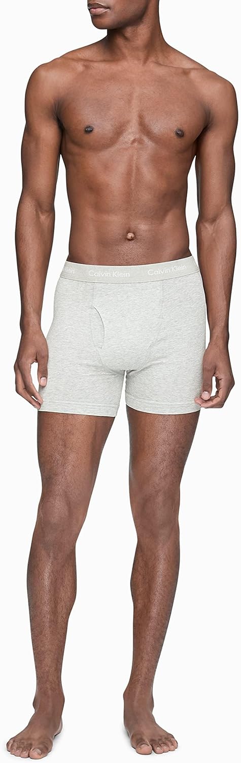 Комплект из 7 мужских трусов-боксеров Calvin Klein из хлопка и эластичного материала, 3 Black, 2 Grey Heather, 2 White — фото 2