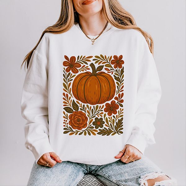 

Свитшот Pumpkin boho floral - легкий, окрашенный в готовом виде Simply Sage Market, White, Белый, Свитшот Pumpkin boho floral - легкий, окрашенный в готовом виде Simply Sage Market, White