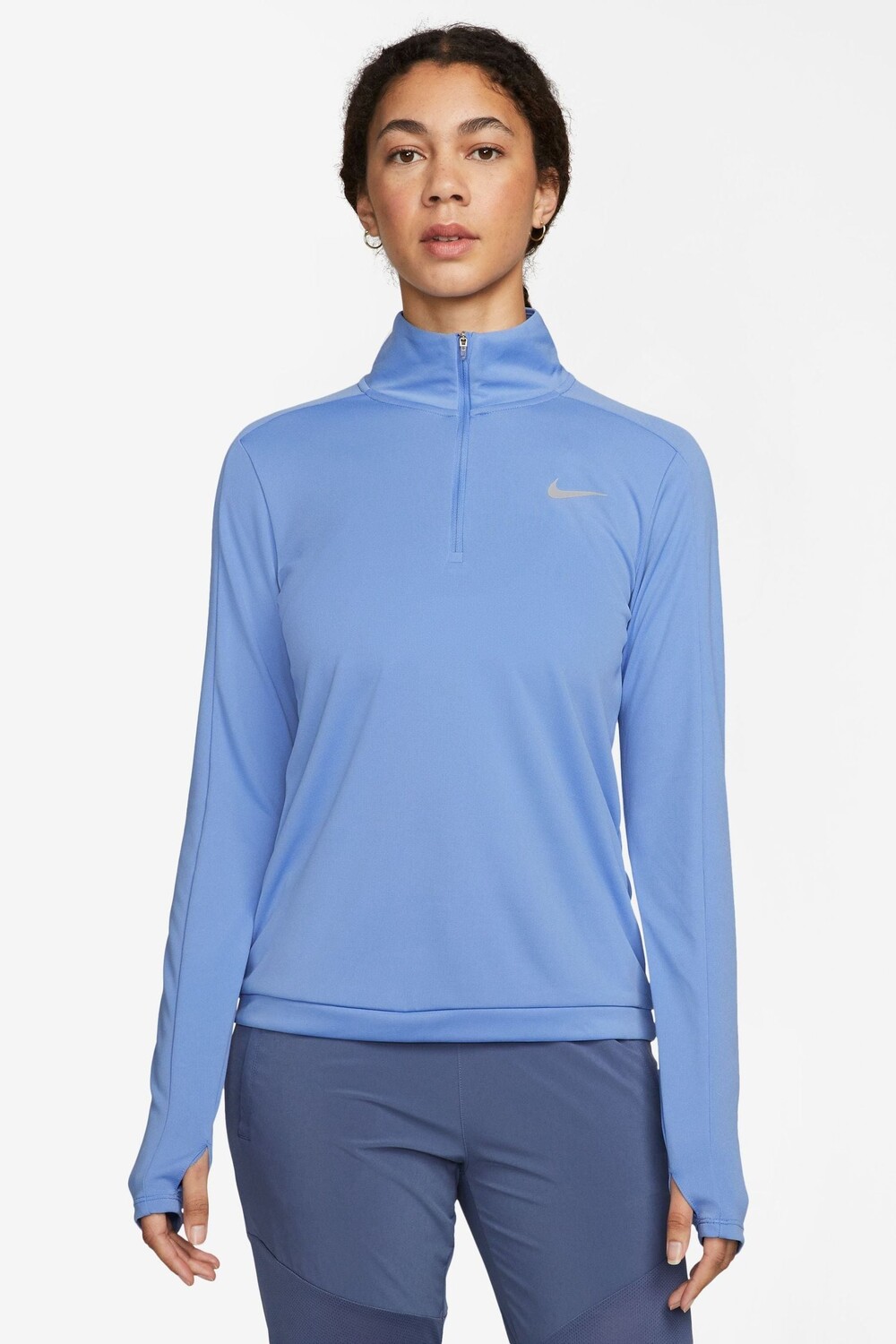 

Беговая футболка Dri Fit Pacer с молнией 1/4 Nike, синий