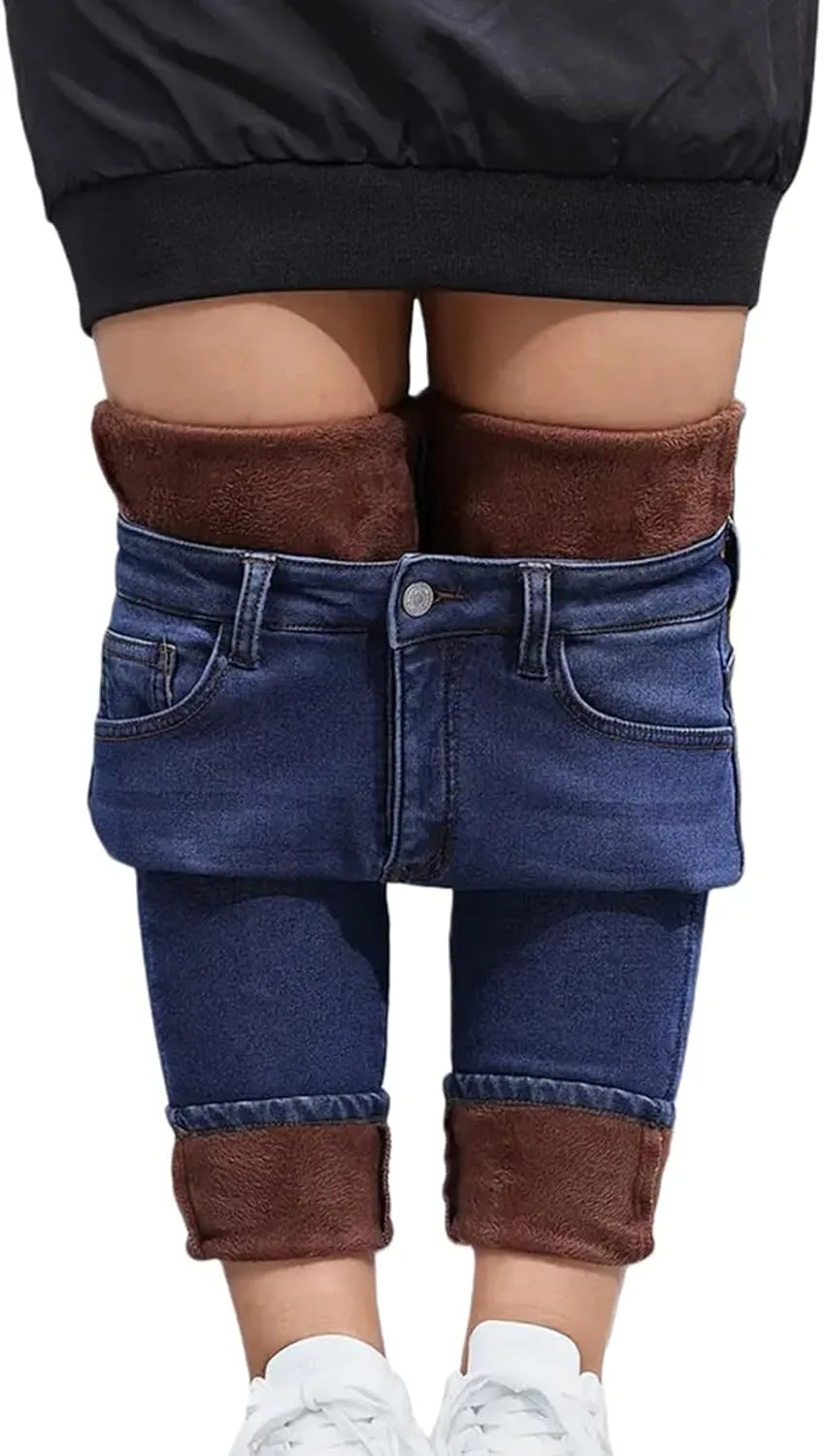 

Женские джинсы с флисовой подкладкой, скинни, стретч, высокая посадка Movnebyro