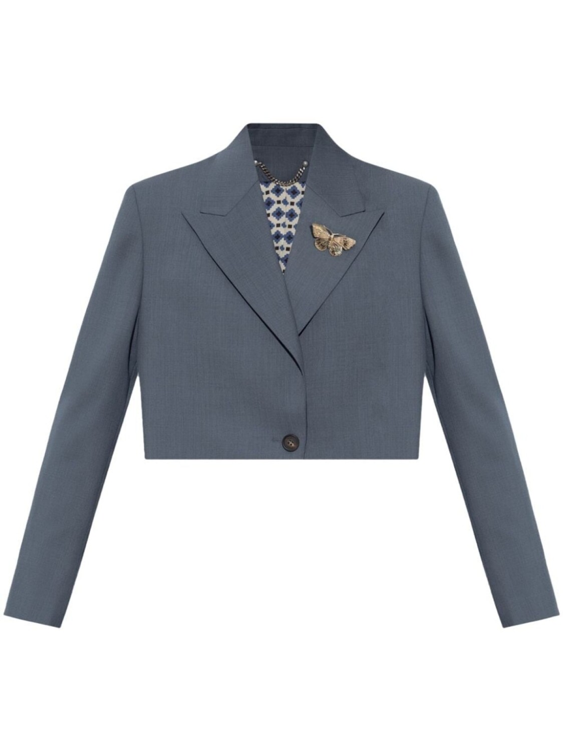 

Golden Goose укороченный жакет с брошью, синий