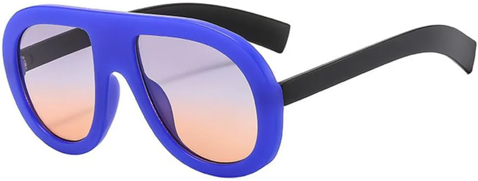 

Большие панк-солнцезащитные очки для женщин и мужчин, разноцветные градиентные солнцезащитные очки, защита от ультрафиолета UV400 HHZZYVY, C6blue-grayyellow